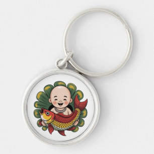 Porte-clé   Petit garçon avec Lucky Koi