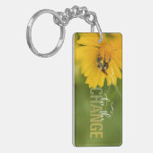 Porte-clé rectangulaire en acrylique « Bee the Cha (Devant gauche)