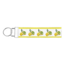 Porte-clefs avec aquarelle de citrons jaunes