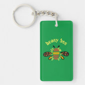 Porte-clefs Honey bee acrylique - rectangle vert (Devant)