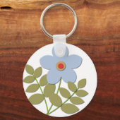 Porte-clés С simple fleur bleue (Recto)