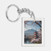 PORTE-CLÉS 日本の春の最も美しい瞬間を凝縮したような一枚です。富士山を背景に、五重塔と満開の桜が描かれています。 (Devant gauche)