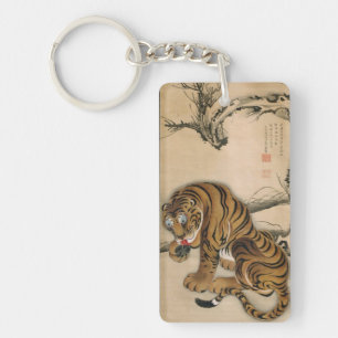 Porte-clés 虎図, tigre de 若冲, Jakuchū, art du Japon