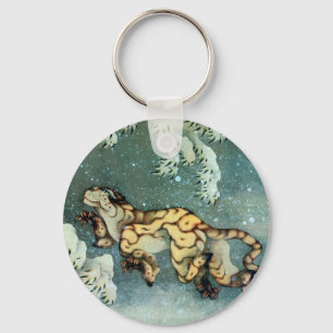 Porte-clés 雪 中 虎 図, 北 tigre dans la neige, Hokusai
