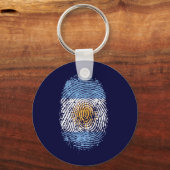 Porte-clés 100% ADN argentin empreinte Argentine drapeau gi (Recto)