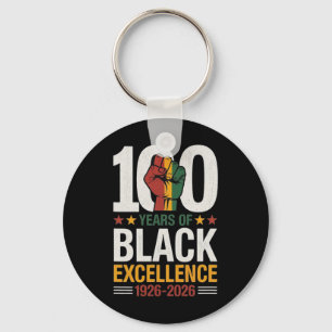 Porte-clés 100 Ans D'excellence Noire Centenaire Mois De L'Hi