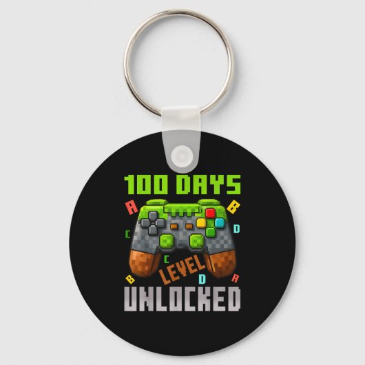 Porte-clés 100 Days Level Unlocked Gaming 100 Days Of School (Recto)