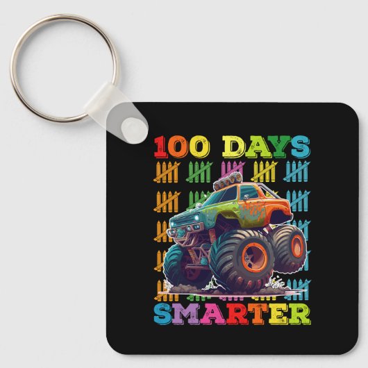 Porte-clés 100 Jours Camion Monster Smarter 100e jour École (Recto)