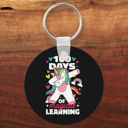 Porte-clés 100 jours d'apprentissage magique 100e jour d'écol (Recto)