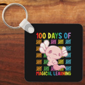 Porte-clés 100 Jours D'Apprentissage Magique École Axolotl (Recto)