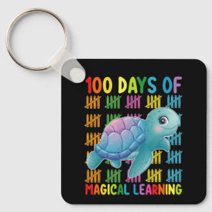 Porte-clés 100 Jours d'apprentissage magique École de tortue