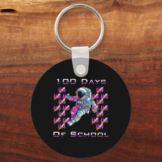Porte-clés 100 jours d'astronautes scolaires et de l'espace R (Recto)