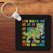 Porte-clés 100 Jours De 4E Année T Rex Dinosaur School (Recto)