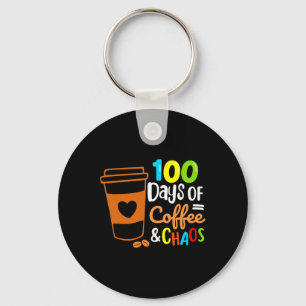 Porte-clés 100 Jours De Café Et Chaos Joyeux 100E Jour Schoo