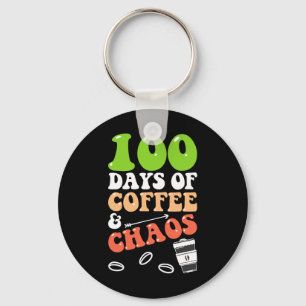 Porte-clés 100 Jours de café et de chaos 100e jour école Teac