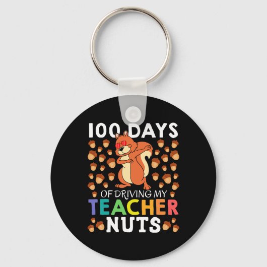 Porte-clés 100 Jours De Conduite Mon Enseignant Nuts Amusant (Recto)