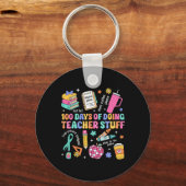 Porte-clés 100 Jours De L'École Faire Enseignant Stuff Enseig (Recto)