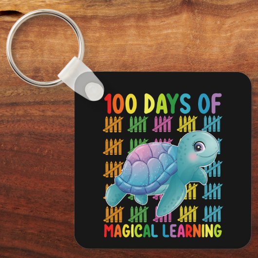 Porte-clés 100 Jours De Magical Learning Turtle School (Recto)
