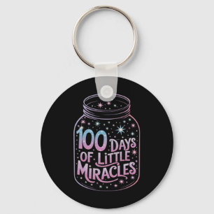 Porte-clés 100 Jours De Petits Miracles Gratitude Magique Jar
