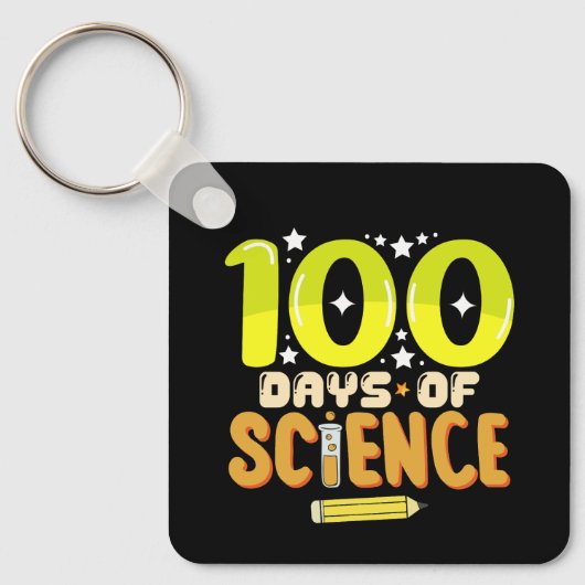 Porte-clés 100 Jours de sciences 100e Jour de l'enseignant sc (Recto)