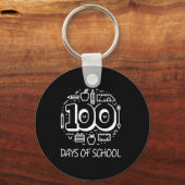 Porte-clés 100 Jours D'École Chalk Clical Enseignant Enfants (Recto)