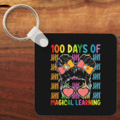 Porte-clés 100 jours d'école chignon décoiffé d'apprentissage (Recto)