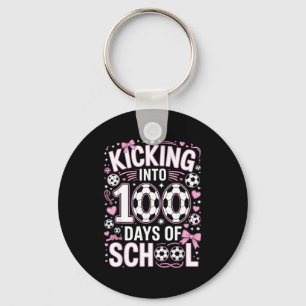 Porte-clés 100 Jours D'école Filles Football Coquette Nœud Ro