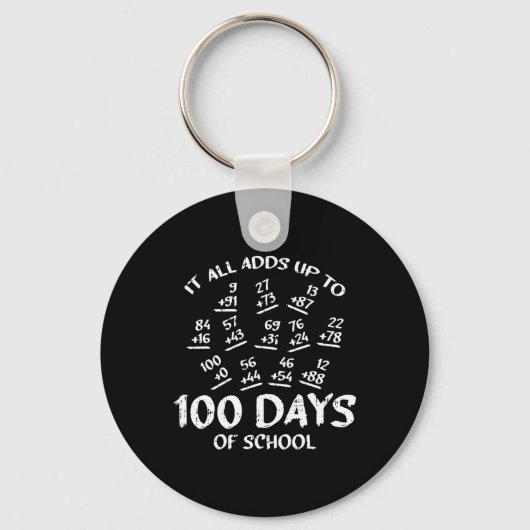 Porte-clés 100 Jours D'École Math Addition Cool Enseignant Ét (Recto)