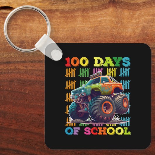 Porte-clés 100 Jours D'École Monster Truck Enseignant Étudian (Recto)