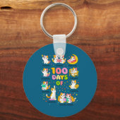 Porte-clés 100 jours d'école plus intelligents chats mignons (Recto)
