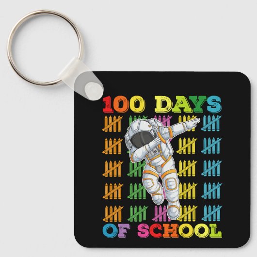 Porte-clés 100 jours d'école professeur astronaute (Recto)