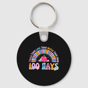 Porte-clés 100 Jours D'École Rétro Arc-En-Ciel 100E Jour De S