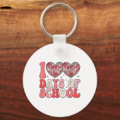 Porte-clés 100 Jours D'École Rétro Coeurs Disco 100E Jour (Recto)