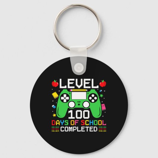 Porte-clés 100 Jours D'École Terminé Jeu Jouer Garçon (Recto)
