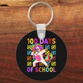 Porte-clés 100 Jours D'Écoles Filles Enfants Unicorn Lover (Recto)
