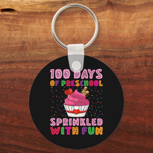 Porte-clés 100 Jours D'Enfants D'Âge Préscolaire Parsemés De  (Recto)