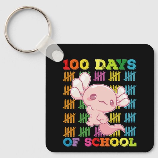 Porte-clés 100 Jours D'Enseignant Axolotl (Recto)
