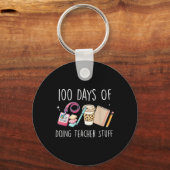 Porte-clés 100 Jours D'Enseignante Femme D'École Graphique 10 (Recto)