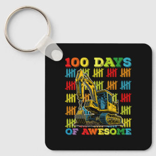 Porte-clés 100 jours d'excavatrice géniale 100e jour d'école