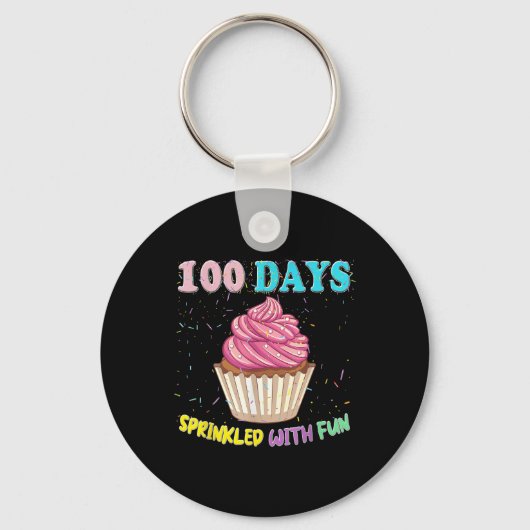 Porte-clés 100 Jours Fun Pink Cupcake 100E Jour De S (Recto)