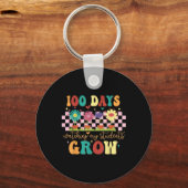 Porte-clés 100 jours Growing Boho Flowers Enseignant 100e jou (Recto)