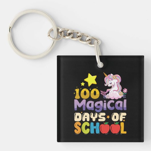 Porte-clés 100 Jours Magiques D'école Licorne Professeur (Devant)
