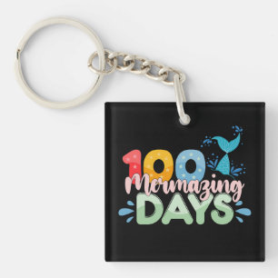 Porte-clés 100 jours mermorables 100e jour d'école sirène