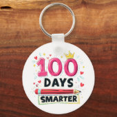 Porte-clés 100 Jours plus intelligents d'enseignant scolaire (Recto)