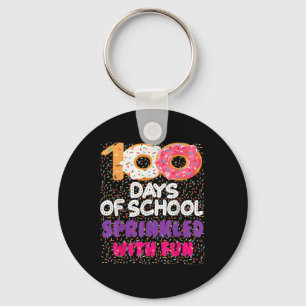 Porte-clés 100 Jours Saupoudrés De Donuts Amusants Joyeux 100