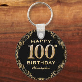 Porte-clés 100e anniversaire de la Parties scintillant Noir e (Recto)