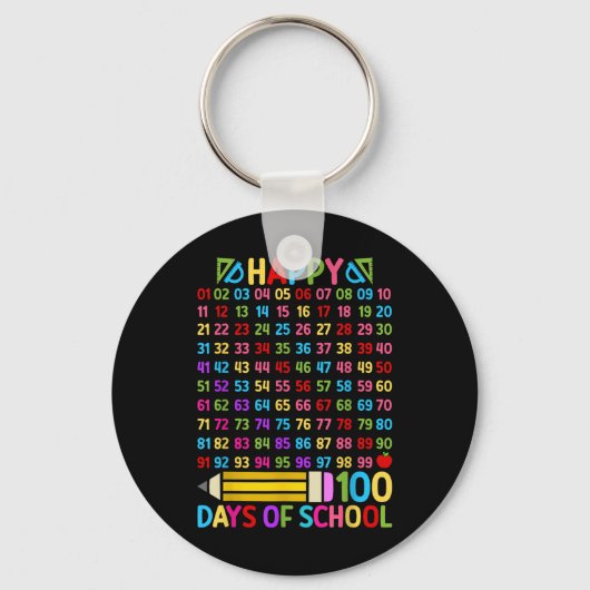 Porte-clés 100e Jour De L'Enseignant 100 Jours Numéros De Mat (Recto)