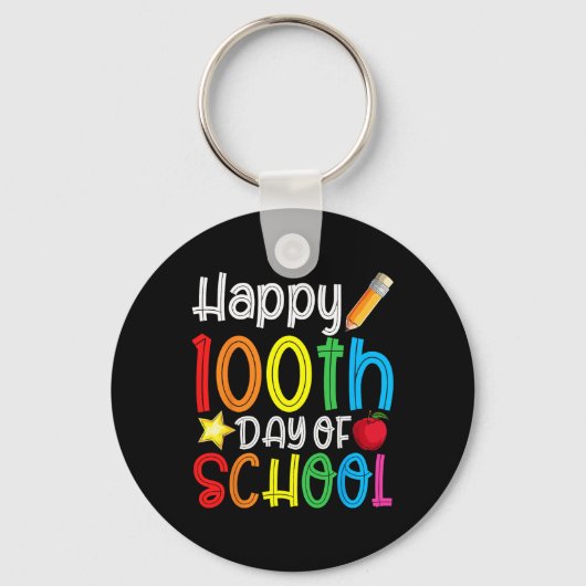 Porte-clés 100e jour d'école 100 jours d'école Professeur Étu (Recto)