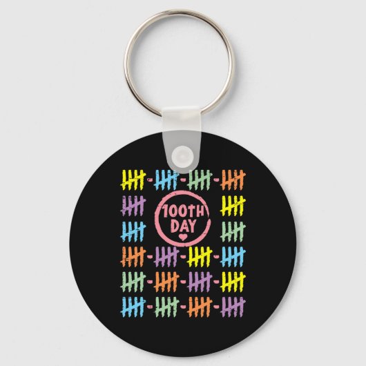 Porte-clés 100e Jour Rainbow Lines Marque 100 Jours De Sc (Recto)