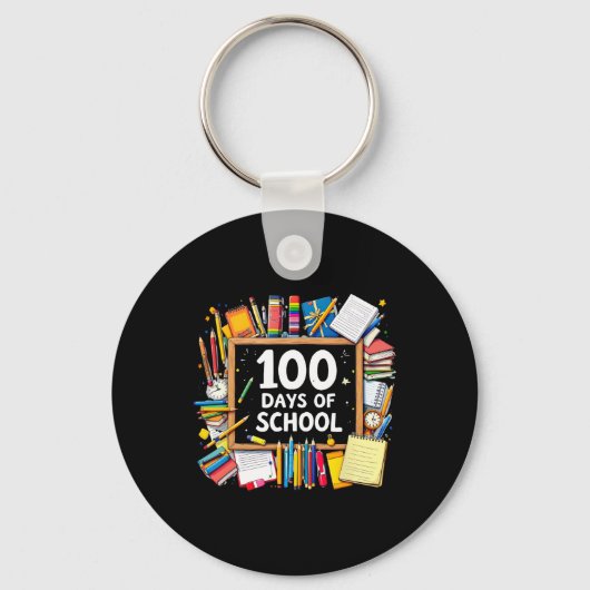 Porte-clés 100E Jours D'Enseignant Enseignant Enfants Joyeux (Recto)